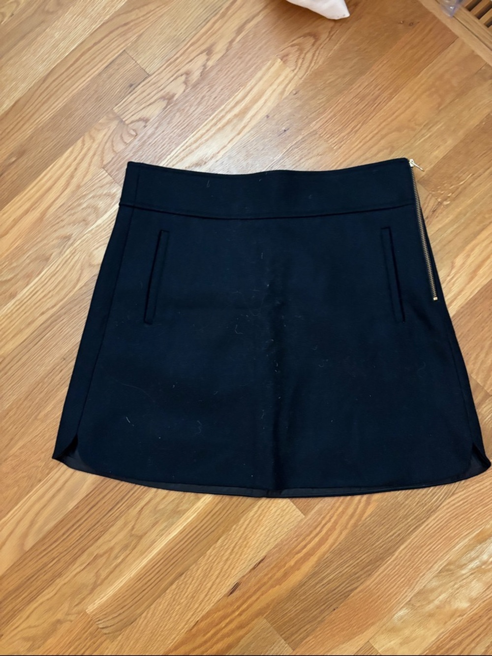 J. Crew Black A-Line Mini Skirt with Side Zip